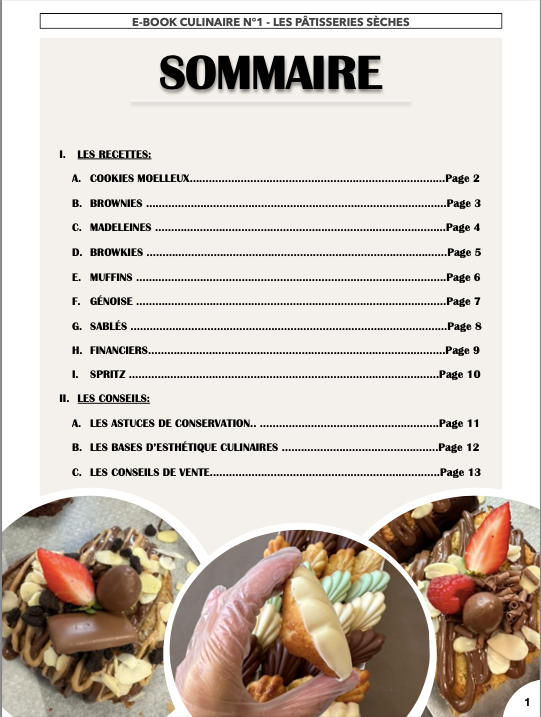 EBOOK CULINAIRE N°1: LES PÂTISSERIES SÈCHES (9 recettes gourmandes faciles à réaliser + conseils + photos inspirantes)